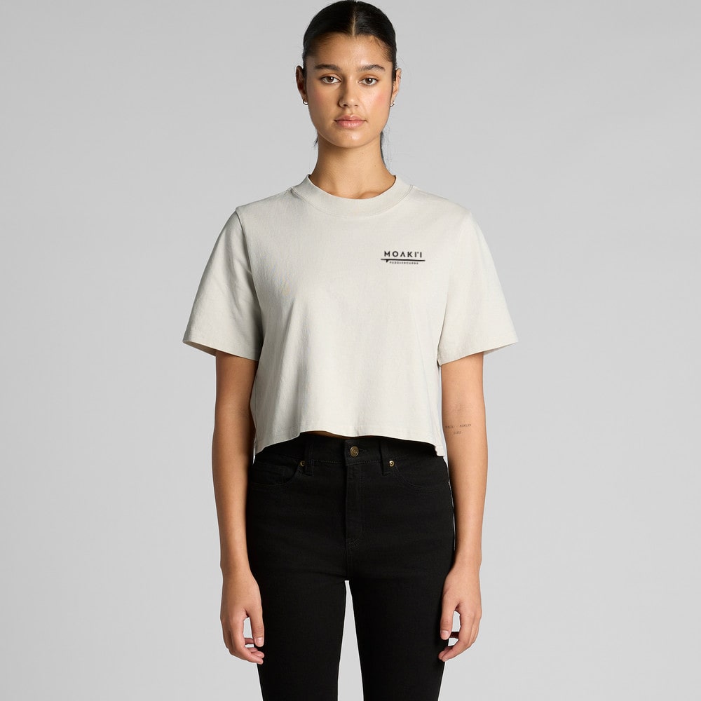 MOAKI'I Women's Heavy Faded Crop Top - Faded Bone