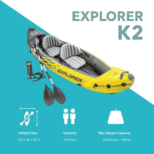 Inflatable 2-Person Kayak with Deluxe Aluminum Paddles image 2