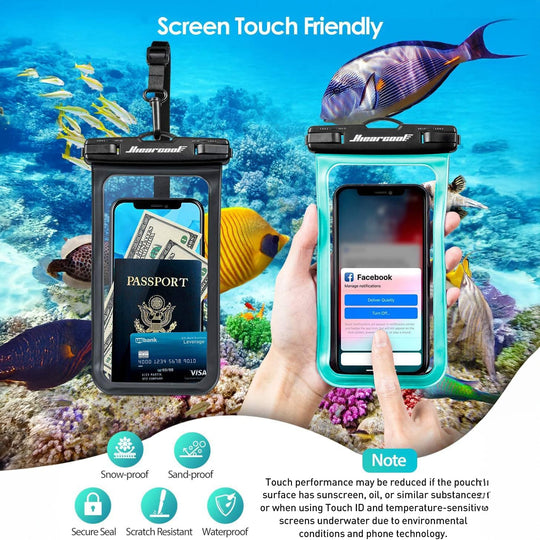 Waterproof Phone Pouch - 2 Pack (Black/Green) image 2