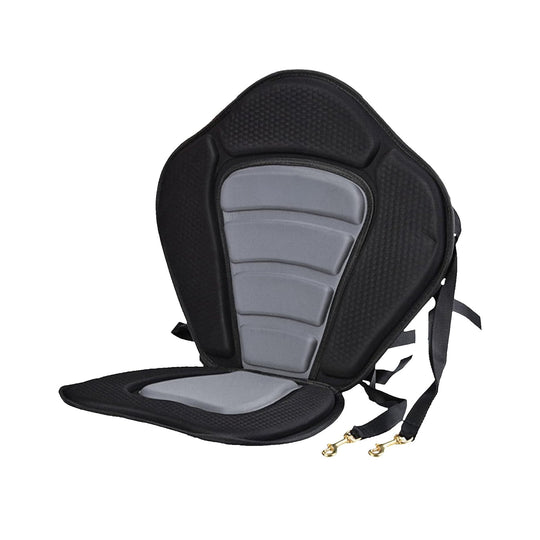 Black and gray kayak seat for paddleboard