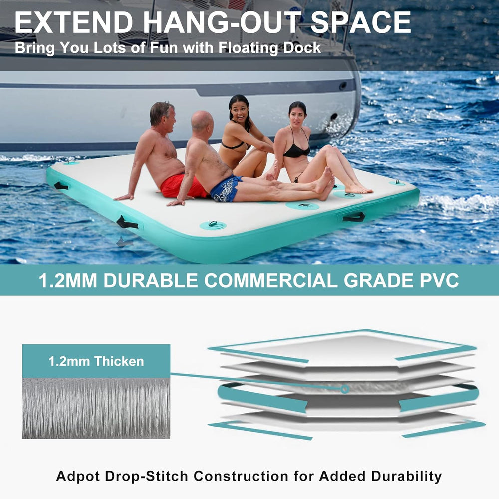 Inflatable Floating Water Platform - 6 x 5.25 ft image 1