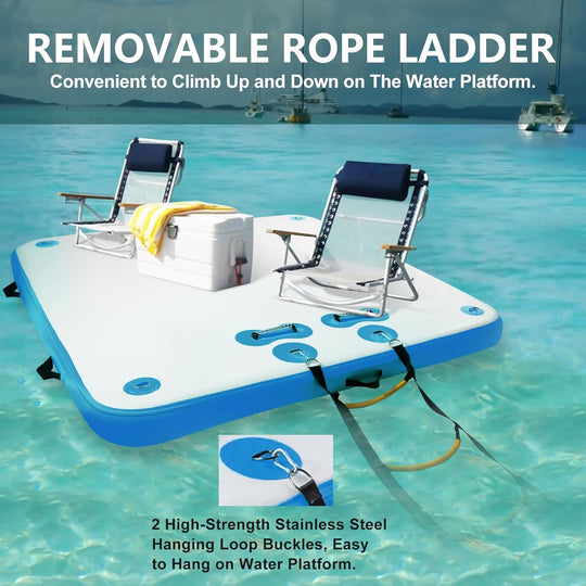 Inflatable Floating Water Platform - 8 x 6 ft image 1