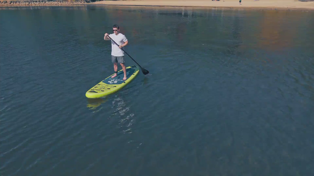 Action videos showing the Trekker 10'4" paddleboard performance on the water.